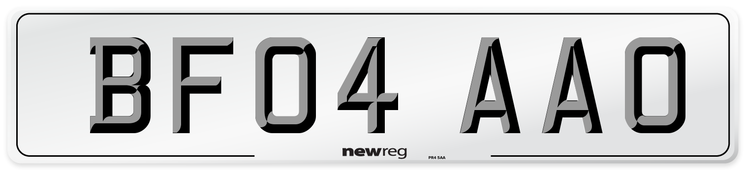 BF04 AAO Number Plate from New Reg
